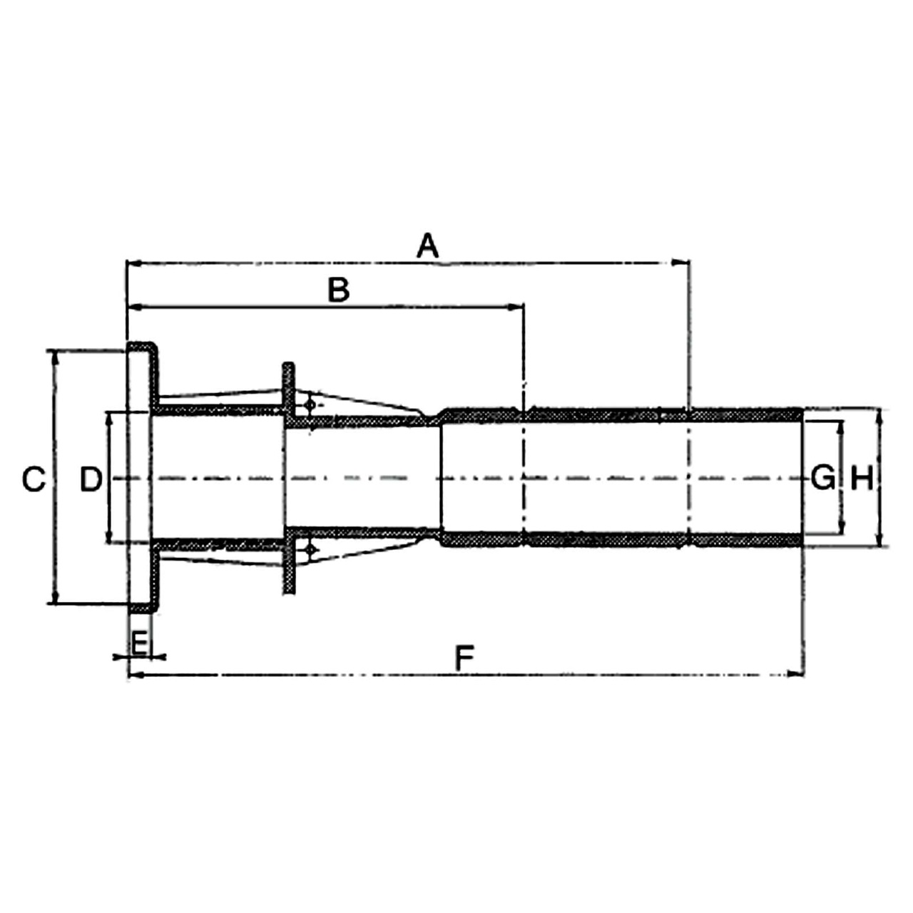 15663 Zidni prolazni element za foliju 2" vanjski navoj L=300 mm
