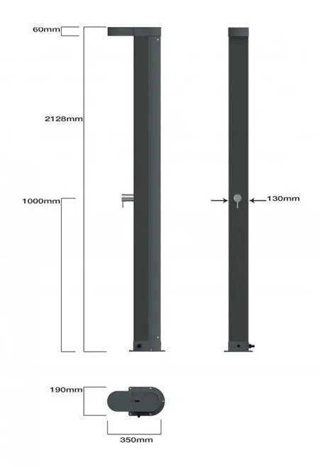 56932 Solarni tuš Angel 30L - Sivi Aluminij