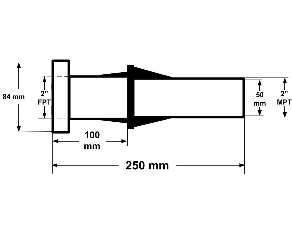 3352 ZIDNI PROLAZNI ELEMENT ZA FOLIJU 2", L=250 MM, HAYWAED