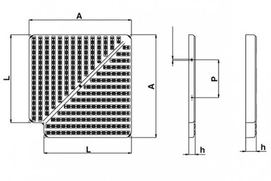 22385 Kutni element kanalske rešetke 295x35mm