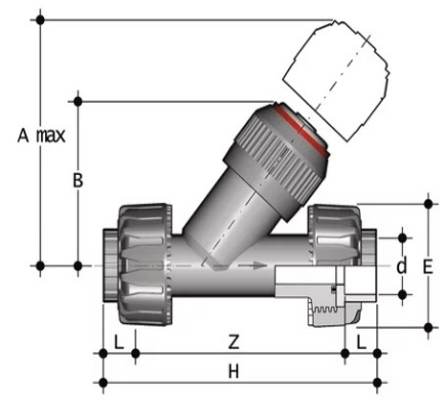 VRUIV063E Nepovratni ventil D63 Y EPDM