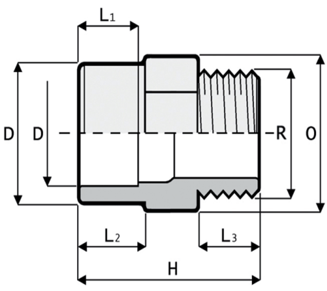 1RAM320C00 Adapter D25x20x3/4'' MN