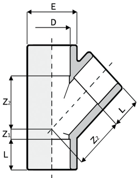 1RTY163000 T-komad D63 45 stupnjeva