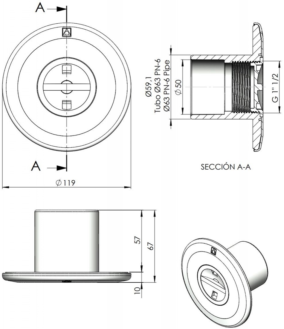 00301 Mlaznica usisna s čepom - navoj 2"