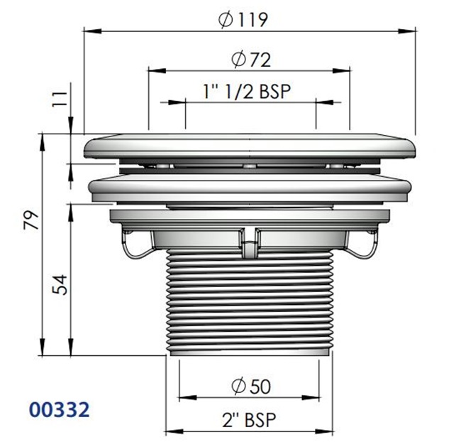 00332 Mlaznica za usis model Multiflow za liner